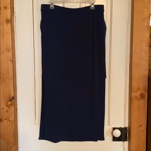 G.I.L.I blue  long skirt over tight short skirt